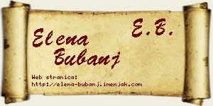 Elena Bubanj vizit kartica